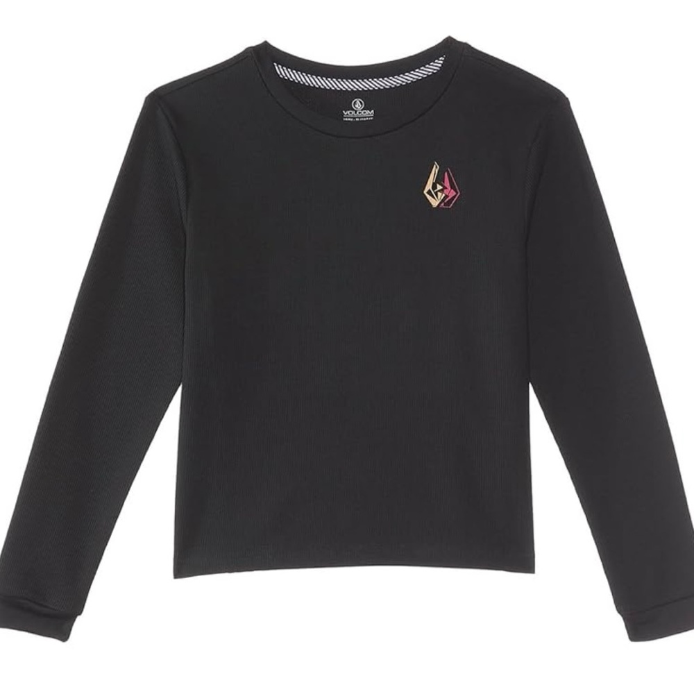 Volcom Kids Black Long Sleeve Tee with Colorful Logo